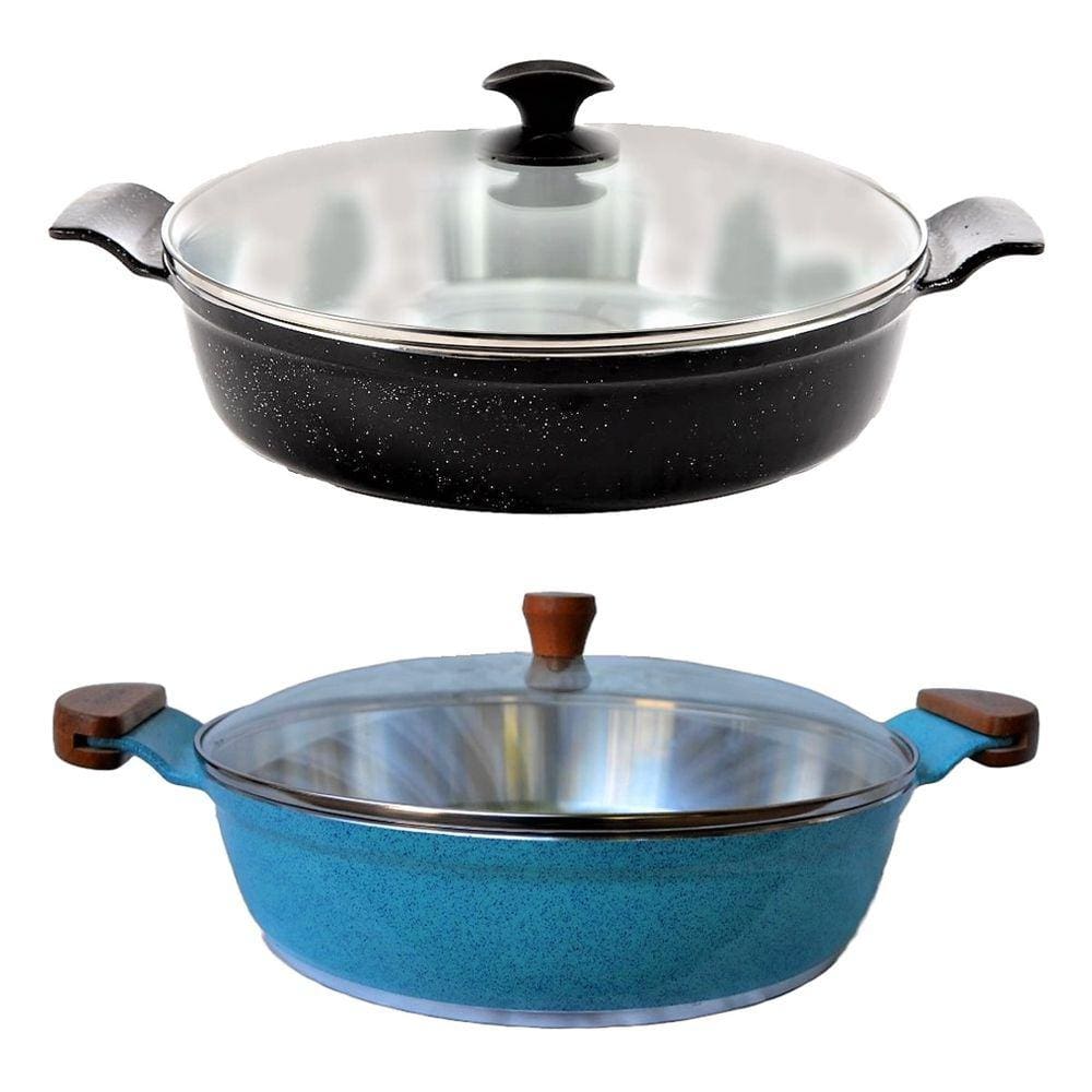 Jogo Frigideiras Antiaderente Usinado Javali AA e AM 30cm N5