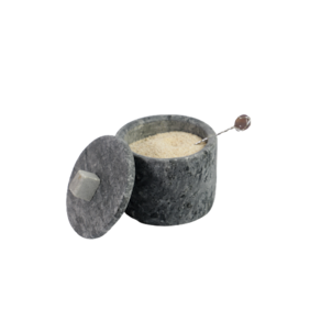 Açucareiro Farinheira Gourmet Pedra Sabão com Colher P 7cm