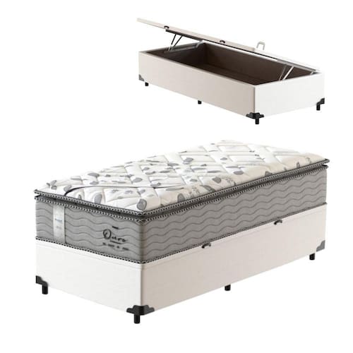 Cama Box Baú Solteiro King Branco + Colchão de Molas Ensacadas Probel GuardaCostas Ouro 96x203x76cm é boa?