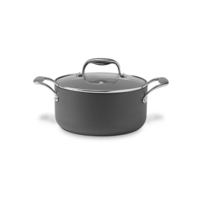 Caçarola Com Tampa E Fundo De Indução Brinox Diamond 3,65 Litros Ø 22 cm Cinza