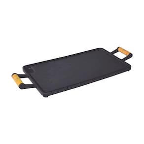 Chapa Ferro Fundido Com Alças de Madeira - Medidas 30x62cm