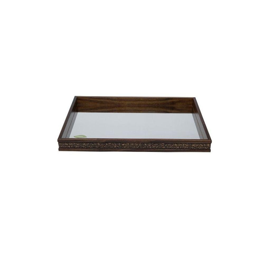 Bandeja de Madeira com Espelho Coquinho 11900 - Woodart