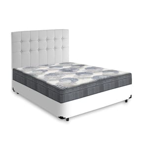 Box + Cabeceira Cassis e Colchão Casal - Ortobom - ISO SuperPocket - 138x188x60cm Branco