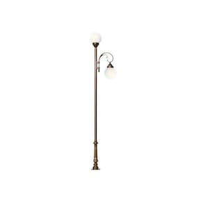Poste Colonial Dublim para Jardim Alumínio 02 Globos 3,40m