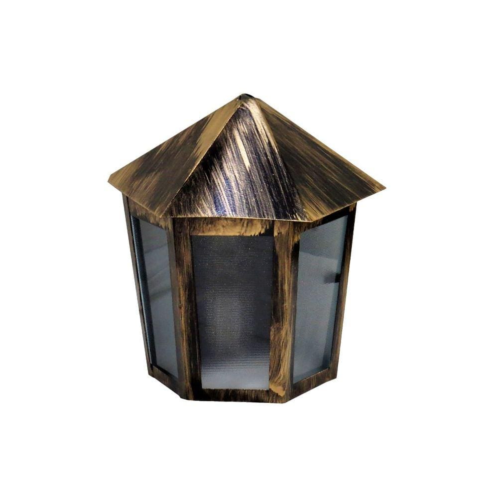 Luminária Veneza Parafusar na Parede Alumínio Ouro 19x12cm