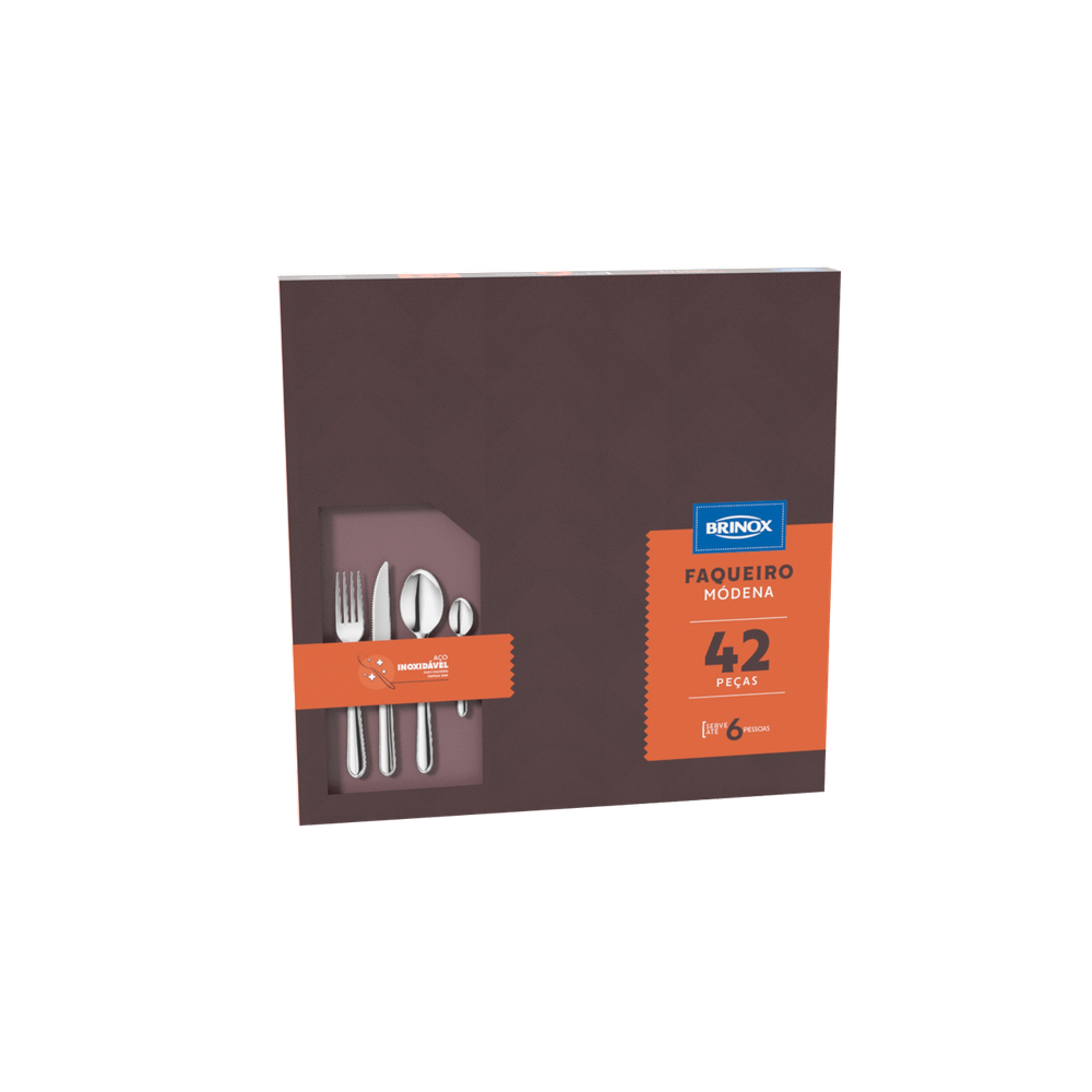 Faqueiro Brinox Módena 42 Peças Aço Inox