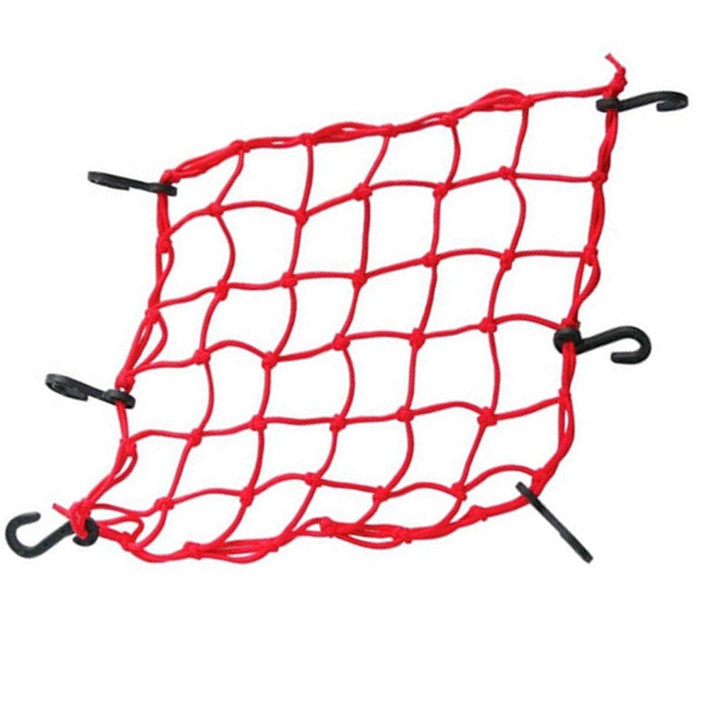 Rede Elástica Aranha Moto Capacete Bagageiro 45x45 Vermelho