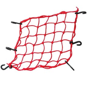 Rede Elástica Aranha Moto Capacete Bagageiro 45x45 Vermelho
