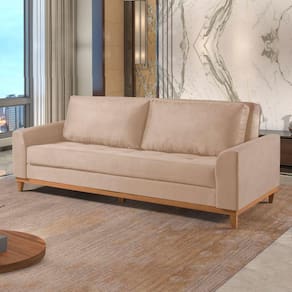 Sofá Cama Living 223cm M157 Martins Estofados Bege Claro