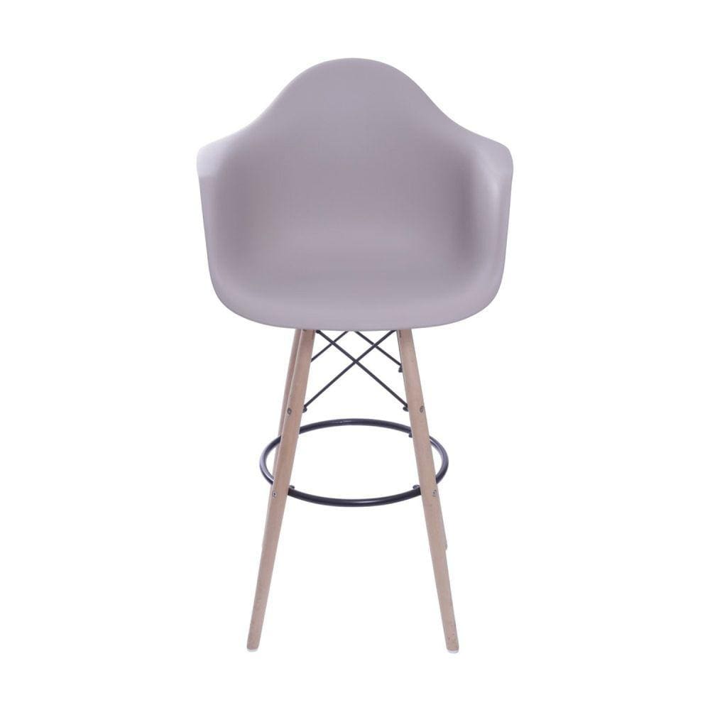 Banqueta Pp Com Braço Dkr OR Design Cinza