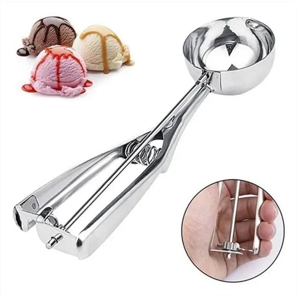 Colher De Sorvete Inox Com Ejetor