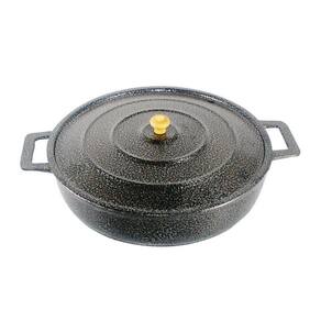 Frigideira Panela Alça de Alumínio Fundido Craqueada Preta 45cm