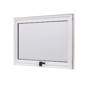 Janela de Aluminio Maxim-Ar 80x60cm Vidro Boreal Cristal Ramassol Branco