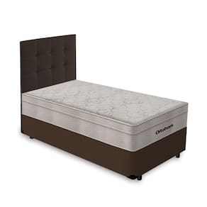 Box + Cabeceira Cassis e Colchão Solteiro- Ortobom- AirTech SpringPocket- 88x188x60cm Marrom