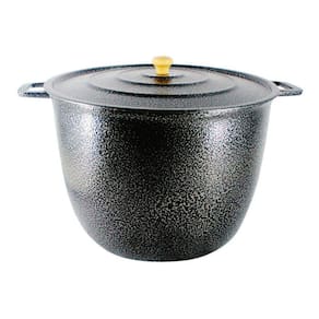 Caldeirão Alça Alumínio Craqueado com Tampa 16,7 Litros Preto 34cm