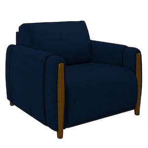 Poltrona Decorativa para Sala de Estar 98cm Amaranto M22 Veludo Azul Marinho - Mpozenato