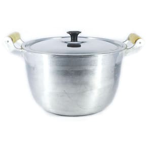Caldeirão Alumínio Fundido Polido Alça de Madeira 26cm