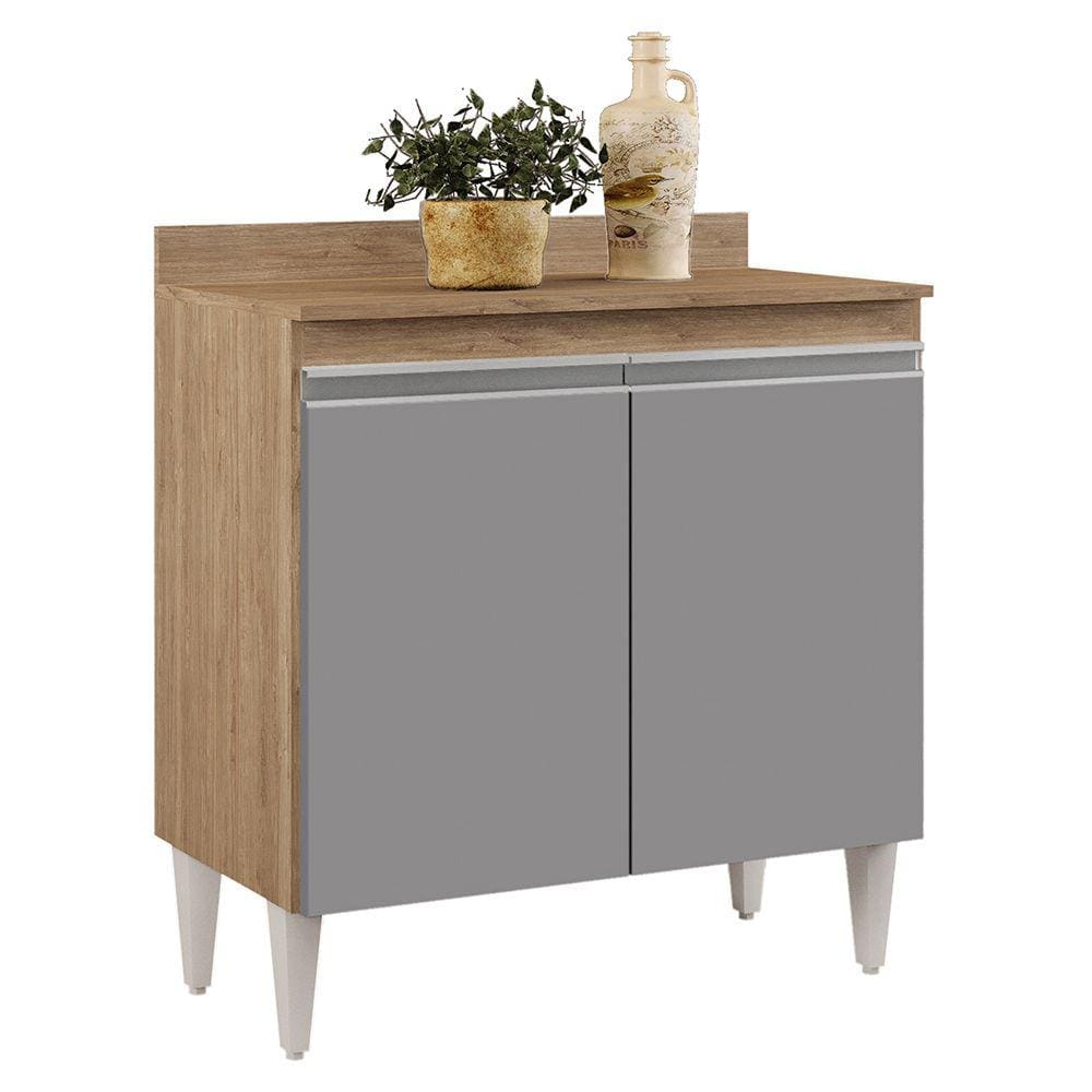Balcão de Cozinha Lavanderia com Tampo 02 Portas Sara 80 cm - D`Rossi