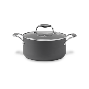 Caçarola Com Tampa E Fundo De Indução Brinox Diamond 4,7 Litros Ø 24 cm Cinza