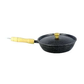 Frigideira Alumínio Fundido Craqueada Cabo de Madeira Preta 22cm