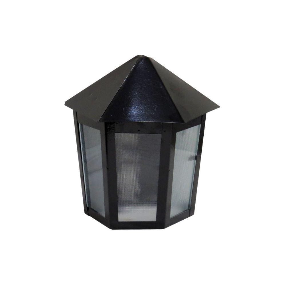 Luminária Veneza Parafusar na Parede Alumínio Preto 19x12cm