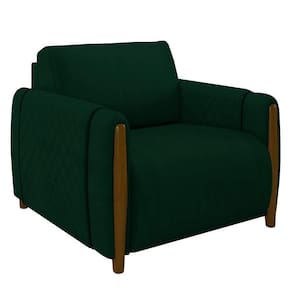 Poltrona Decorativa para Sala de Estar 98cm Amaranto M22 Veludo Verde - Mpozenato