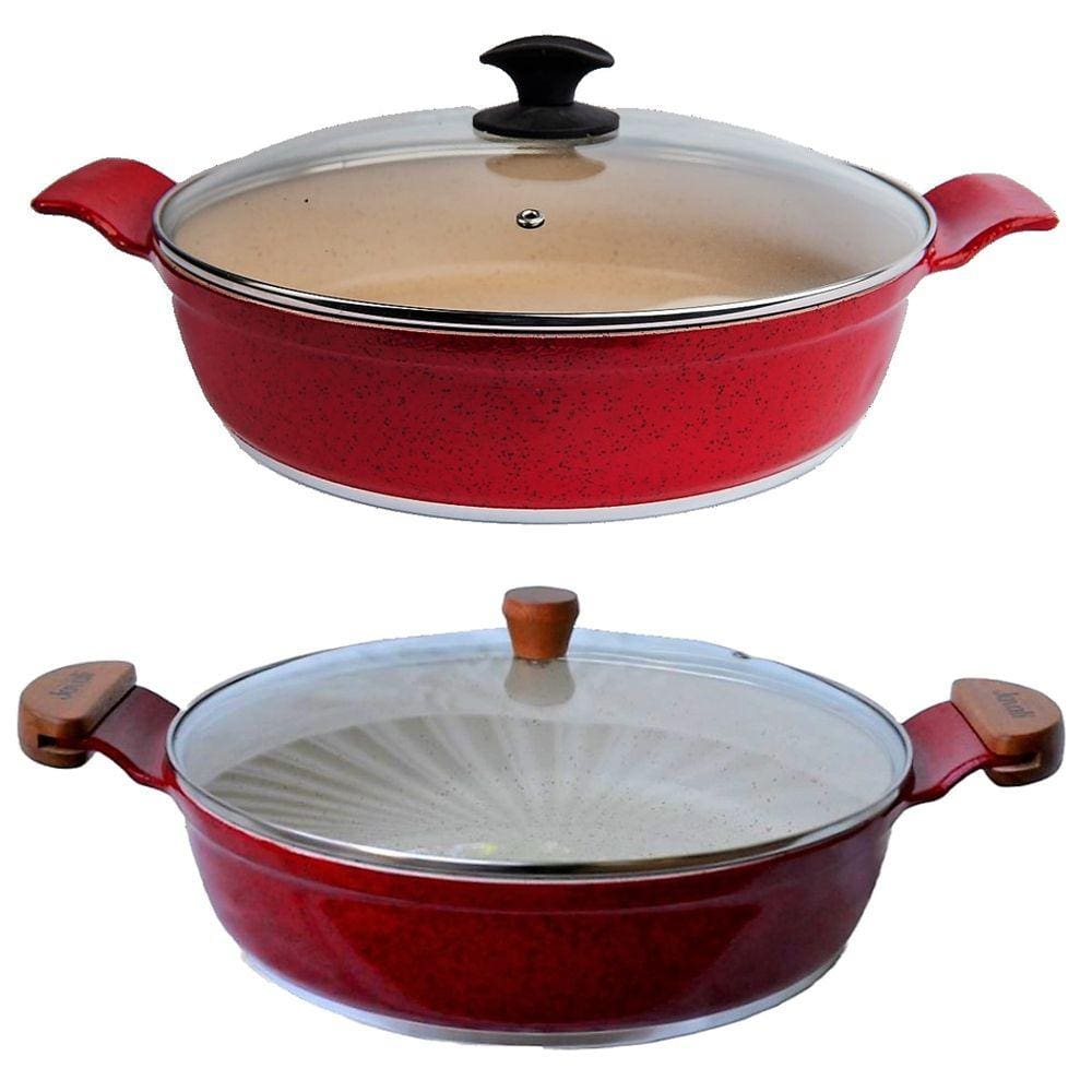 Jogo Frigideiras Antiaderente Marmorizado Javali 30cm N04