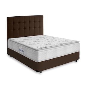 Box + Cabeceira Cassis Marrom e Colchão D33 Casal - Probel - Guarda-Costas ProEvidence Plus 138cm