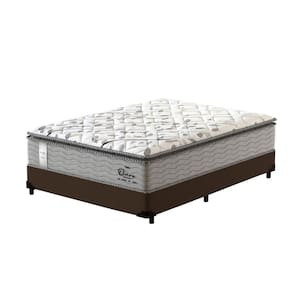 Cama Box Casal Marrom + Colchão de Molas Ensacadas - Probel - Guarda-Costas Ouro - 138x188x69cm