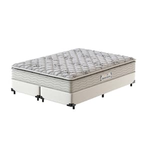 Cama Box Super King Branca + Colchão de Espuma D33 Probel GuardaCostas ProEvidence Plus 193x203x63cm