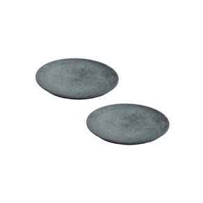 Kit 2 Pratos Raso Redondo Pedra Sabão Sobremesa e Bolos 26cm