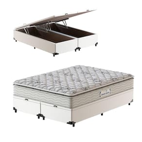 Box Baú Super King Branca + Colchão de Espuma D33 Probel Guarda-Costas ProEvidence Plus 193x203x70cm