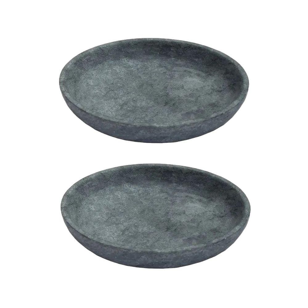 Kit 2 Pratos Fundo Para Massa em Pedra Sabão Borda Alta 18cm