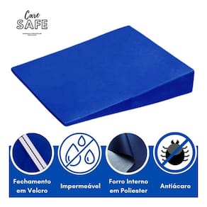 Travesseiro Anti Refluxo Adulto Capa Impermeável Hospitalar - Azul