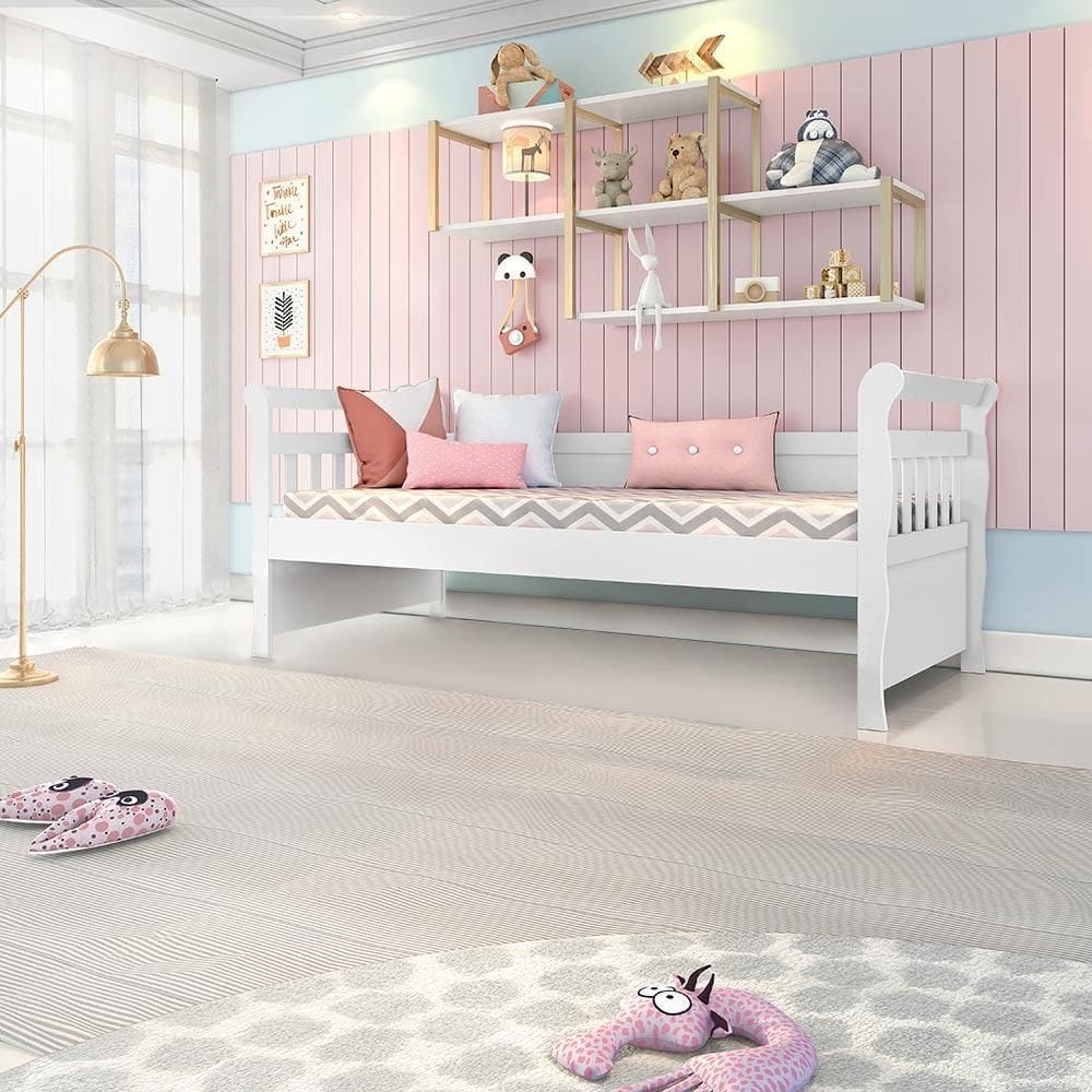 Cama Infantil Babá Júlia Branco Brilho Carolina Baby