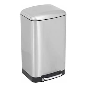 Lixeira De Sobrepor Slim 30 L Aço Inox Escovado 61x34x51cm