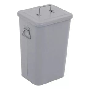 Lixeira Sobrepor Square Ferro 26 L Cinza 45x30x25cm