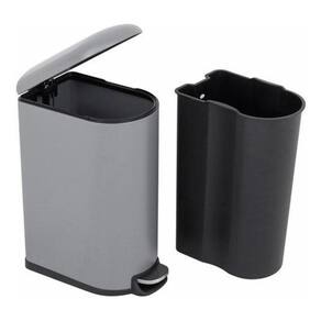 Lixeira Sobrepor Slim Alta Metal 42 L Cinza - Cinza