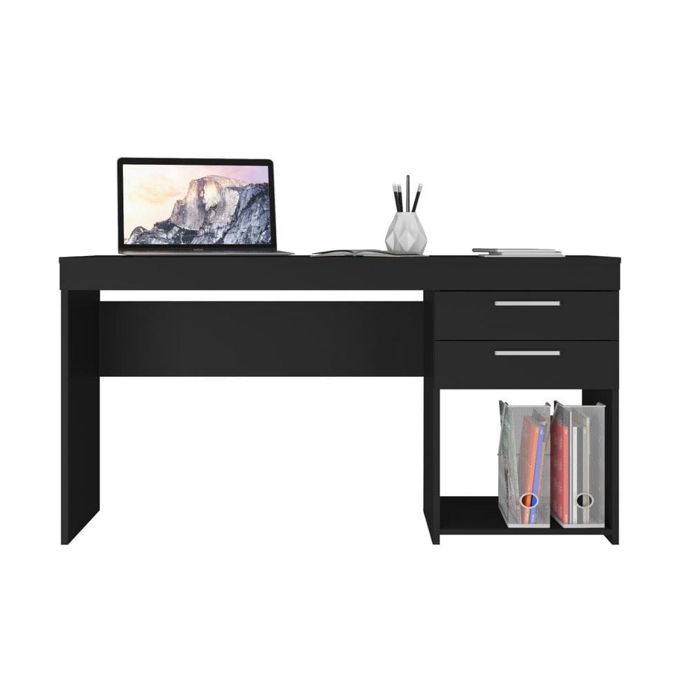 Mesa Office 2 Gavetas Notável Preto
