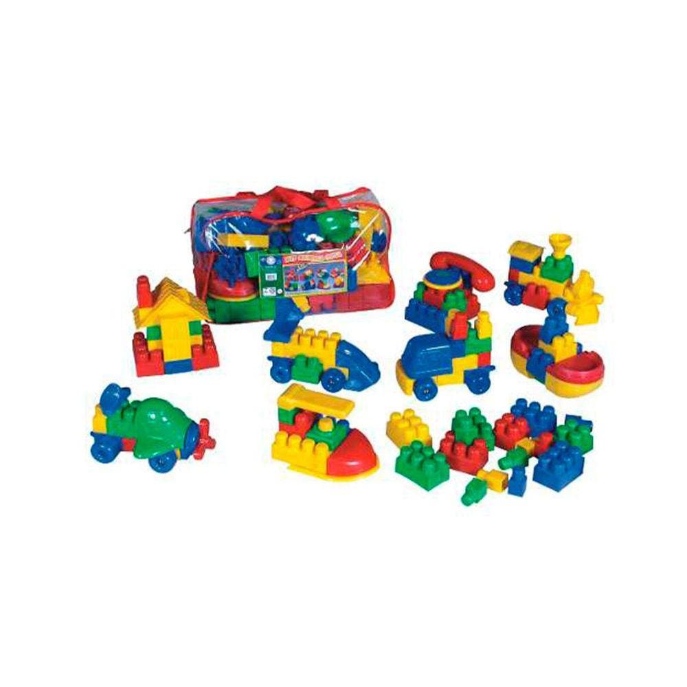 Caixa de Blocos de Montar Quebra Cuca 120 Peças