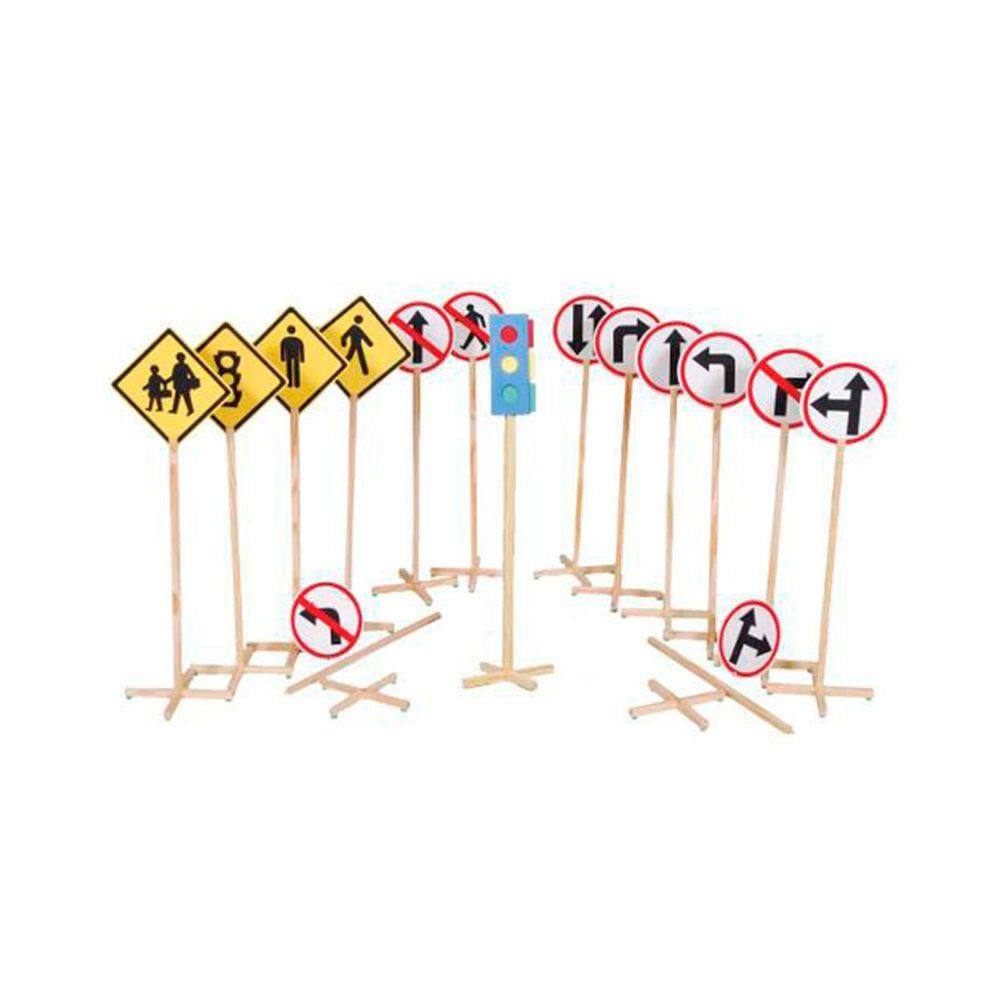 Educação de Trânsito 14 Placas + 1 Semáfaro Simples