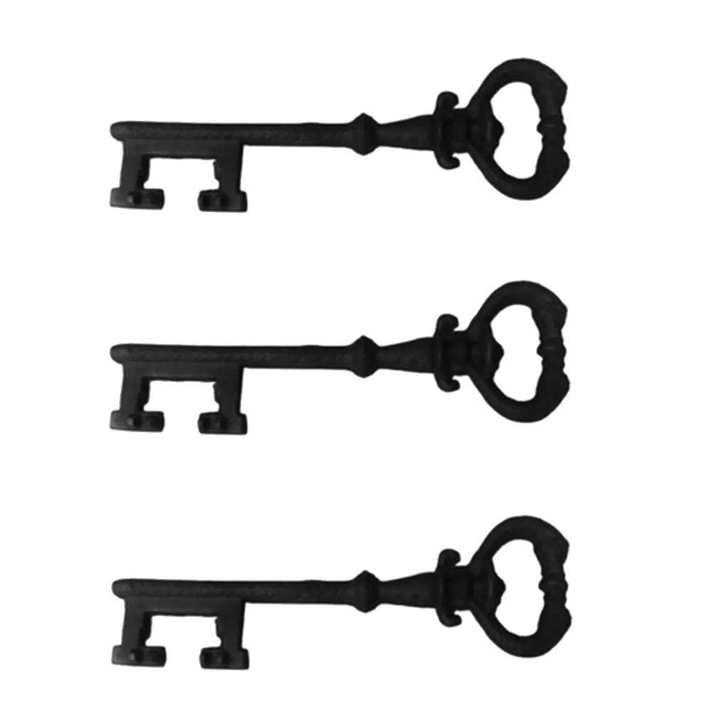 Kit 3 Chaves Decorativas Rústica Enfeite em Ferro Nº 04 33cm