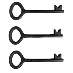 kit 3 Chaves Decorativas Rústica Enfeite em Ferro Nº 03 27cm