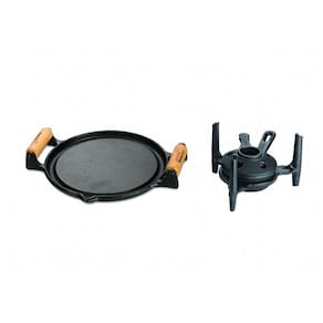 Fogareiro Fogo Forte com Bifeteira Alça de Madeira 22,5Cm