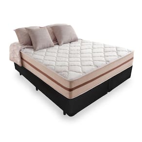 Cama Box Super King Preta + Colchão De Molas Ensacadas - Anjos - Classic - 193x203x61cm