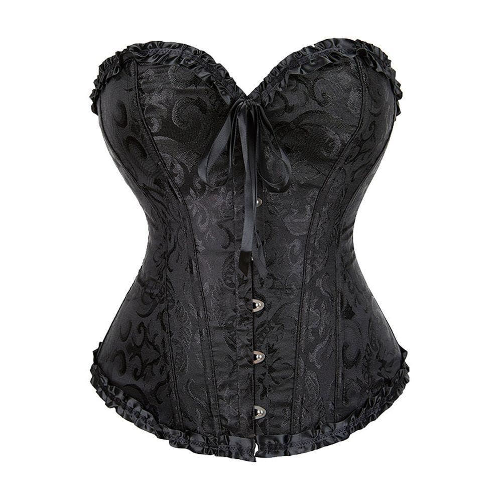 Corset Corpete Corselet Reduz e Modela Cintura Linha Casual Floral Preto M79