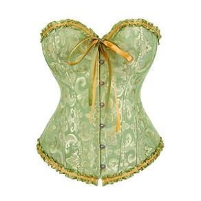 Corset Corpete Corselet Reduz e Modela Cintura Linha Casual Floral Verde Esmeralda M163