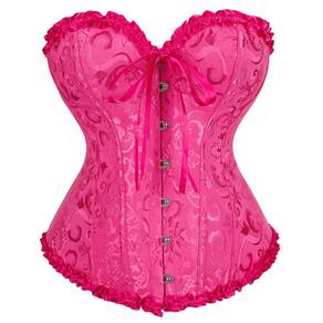 Corset Corpete Corselet Reduz e Modela Cintura Linha Casual Floral Rosa Pink M605