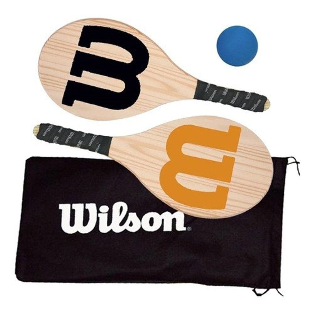 Kit Frescobol Wilson c/ 2 Raquetes, Bolinha e Capa