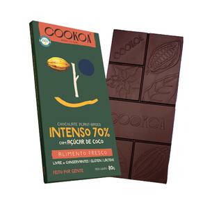 Kit 6X: Chocolate Intenso 70% Cacau Vegano Cookoa 80g